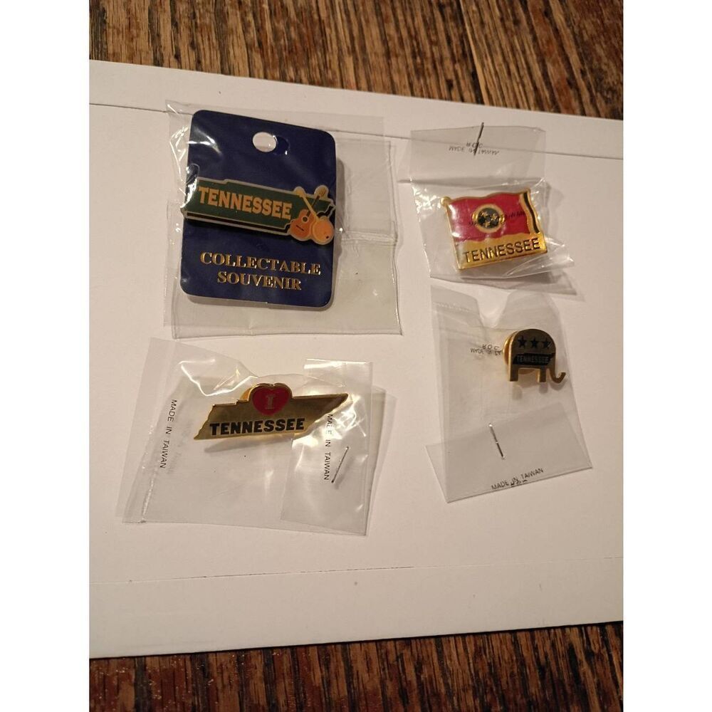 Tennessee State Pin Lot Enamel Hat Lapel Pins Souvenir Set 4pc NEW